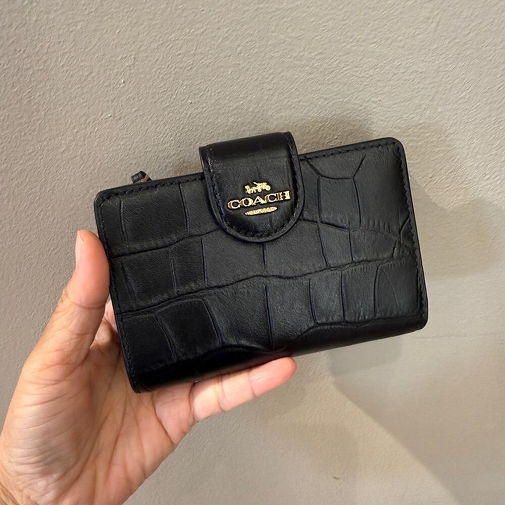 New Coach Medium Corner Zip Wallet CFX29 Black